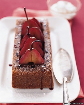 Poached pears with gingerbread Poached pears with gingerbread