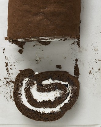 Chocolate rum swiss roll
