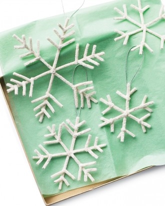 Pipe cleaner snowflakes