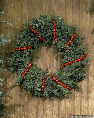 Cranberry string wreath