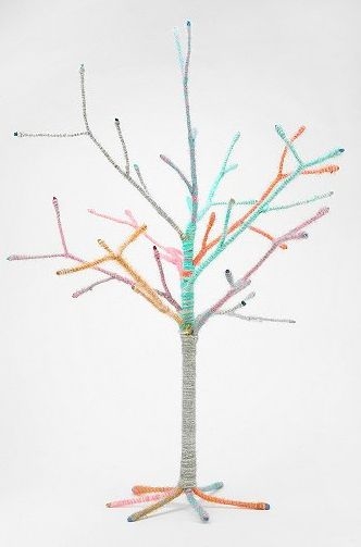 Spindly yarn wrapped trees Spindly yarn wrapped trees