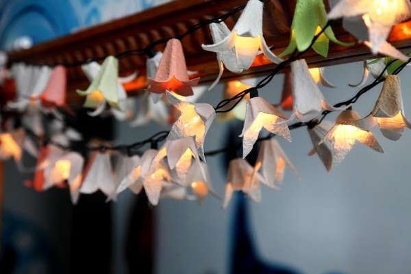 DIY Strung Carton Lighting