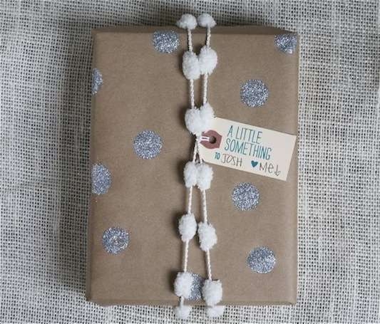 DIY Glitter Gift Wrap