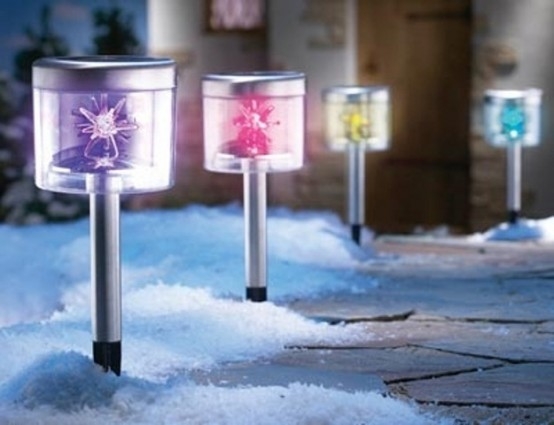 Colorful pathway lights Colorful pathway lights