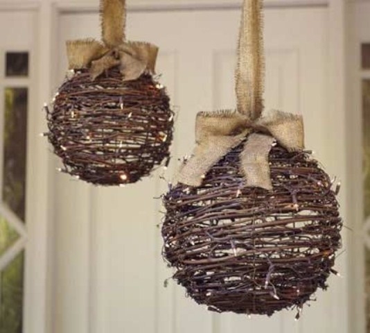Hanging twig ornaments