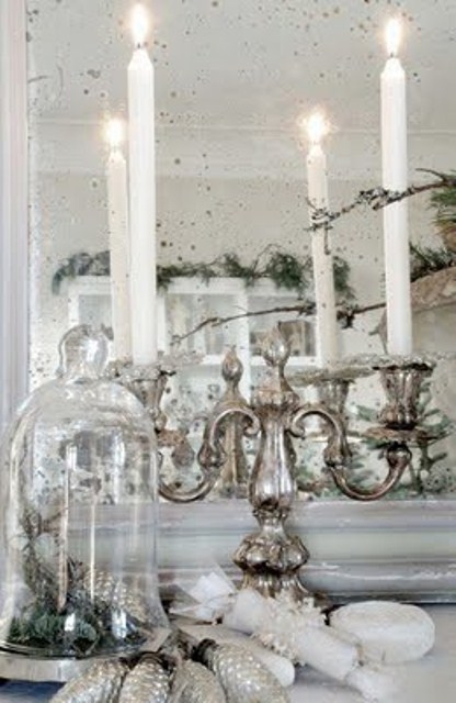 Silver candle holder