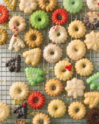 Glazed spritz cookies Glazed spritz cookies