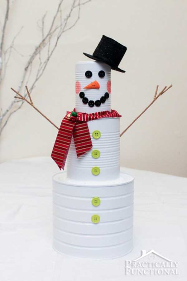 Tin can snowman Tin can snowman