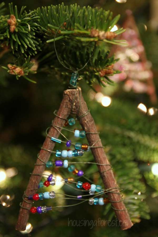 Beaded twig christmas ornaments Beaded twig christmas ornaments