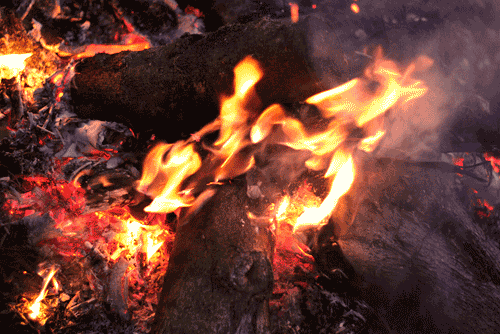 Burning flame