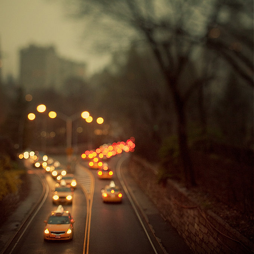 Cabs and bokeh lights Cabs and bokeh lights