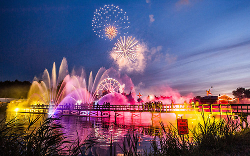 Colorful lights and fireworks