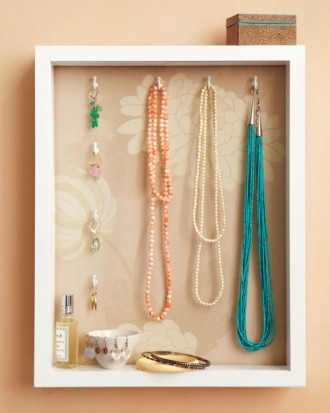 Shadow box jewelry holder