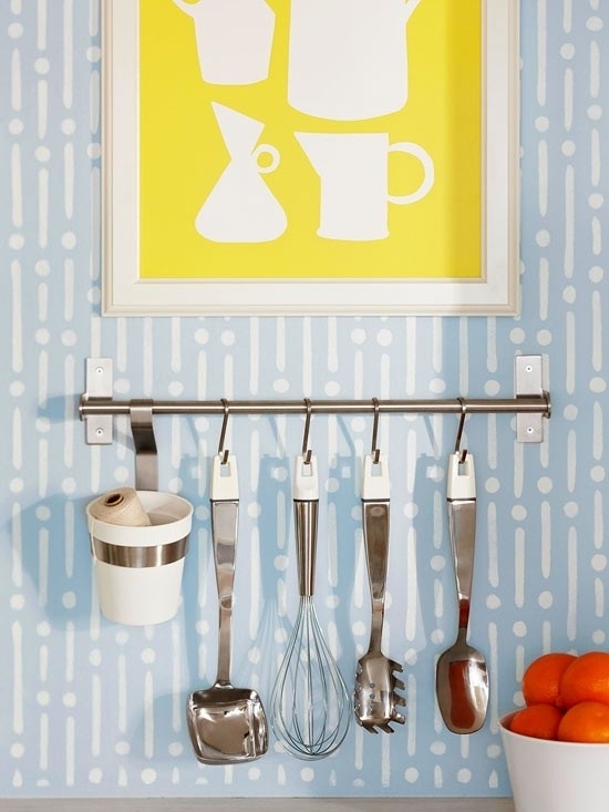 Hang utensils on a rod