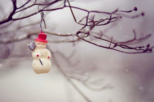 Snowman branch ornament