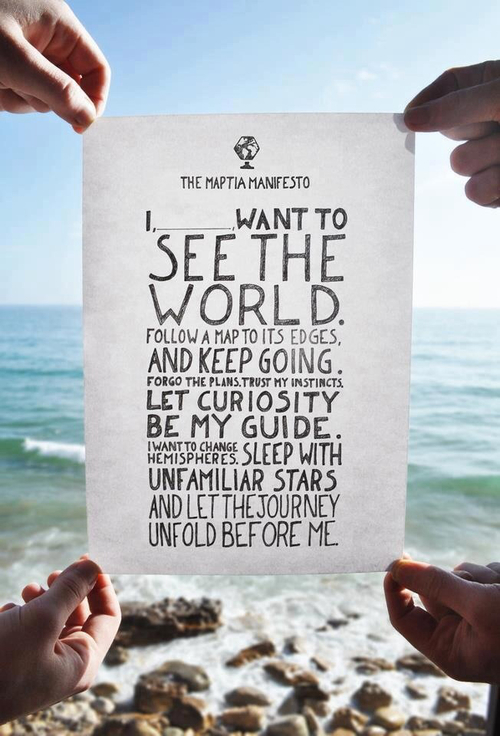I want to see the world