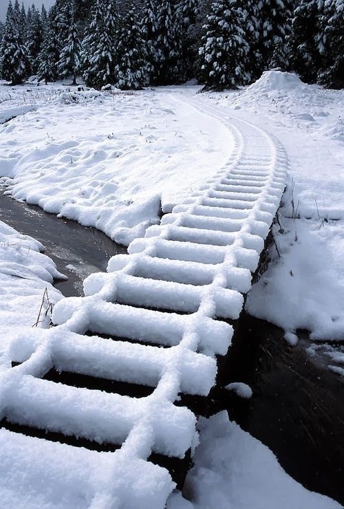 Snow covered tracks Snow covered tracks