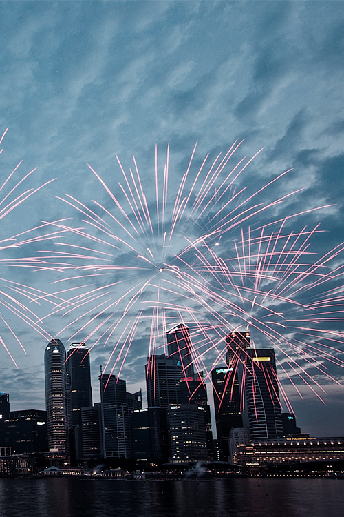 Fireworks over the city