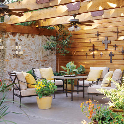 Garage patio transformation Garage patio transformation