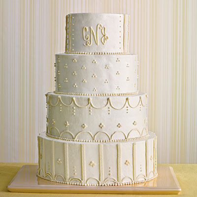 Monogrammed wedding cake