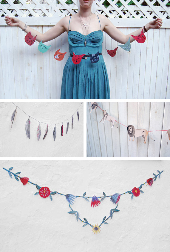 Illustrated paper garlands
