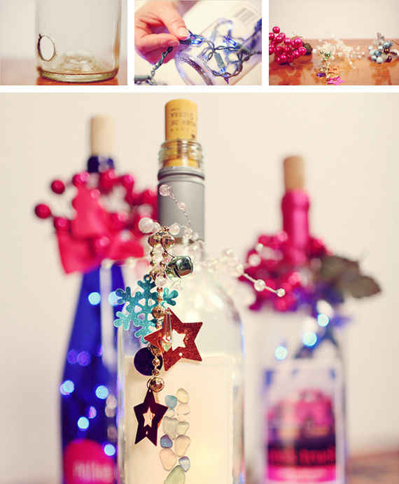 Wine bottles centerpieces