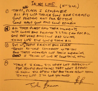 Handwritten Lyrics by John Lennon
