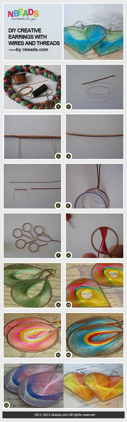 DIY Creative Earrings with Wires And Threads