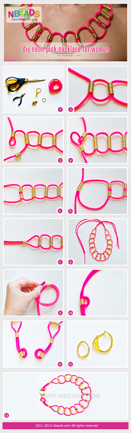DIY Neon Pink Necklace for Women