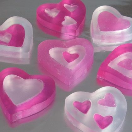 Homemade heart soaps