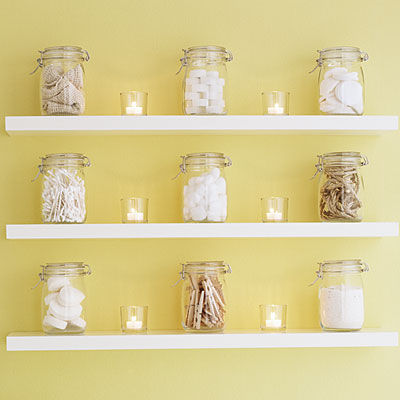 Mason jar bathroom display Mason jar bathroom display
