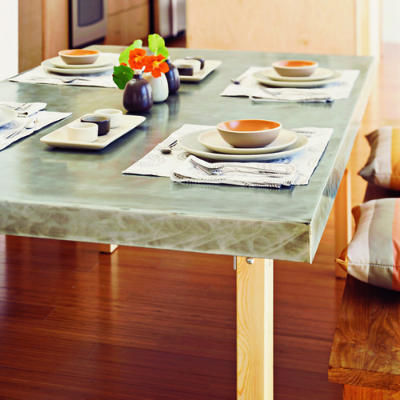 Galvanized metal table