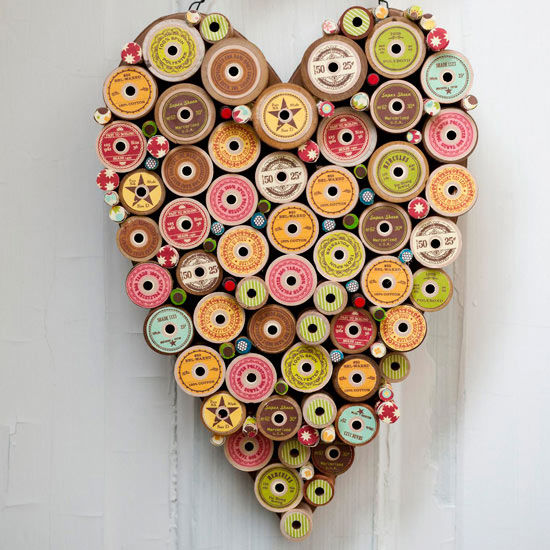 Heart spools valentine plaque