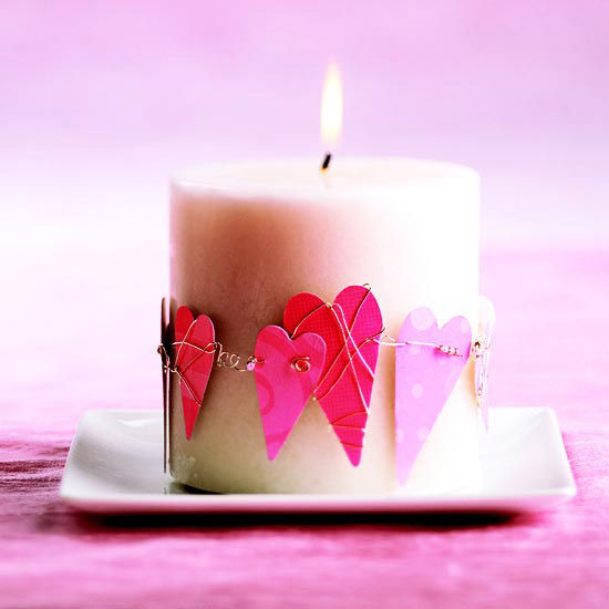 Flaming hearts candle wreath