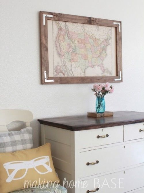 Vintage map wall art Vintage map wall art
