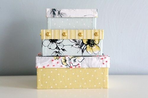 Fabric covered boxes Fabric covered boxes