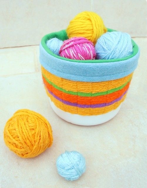 Colorful woven basket