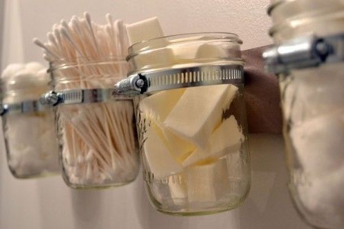 Mason jar wall storage Mason jar wall storage