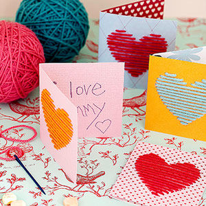 Yarn heart cards