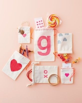 Stenciled gift bags