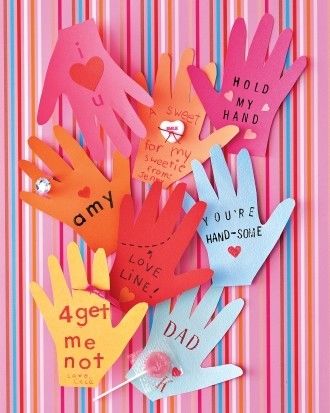 Hand shaped valentines Hand shaped valentines