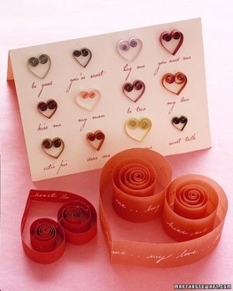 Quilled open hearts