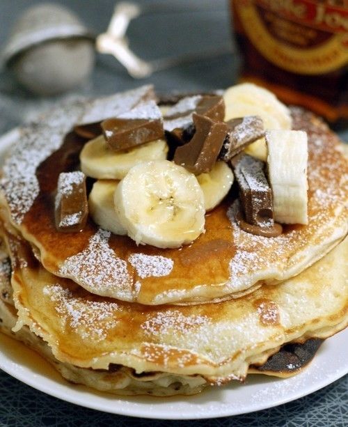 Chocolate banana pancakes