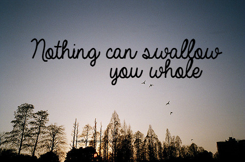 Nothing can swallow you whole