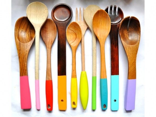 Rainbow handle wooden spoons Rainbow handle wooden spoons
