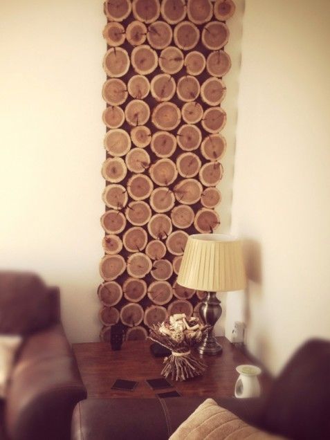 Cedar log wall hanging
