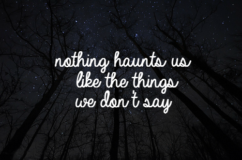 Nothing haunts us Nothing haunts us