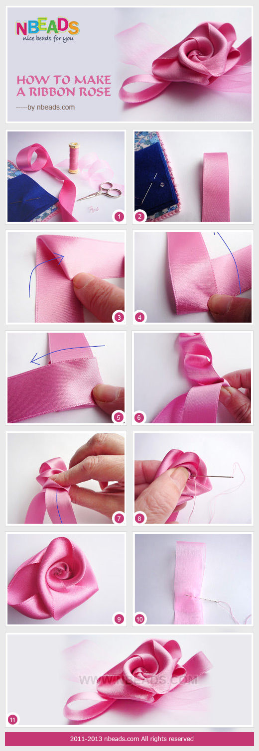 How to Make A Ribbon Rose How to Make A Ribbon Rose