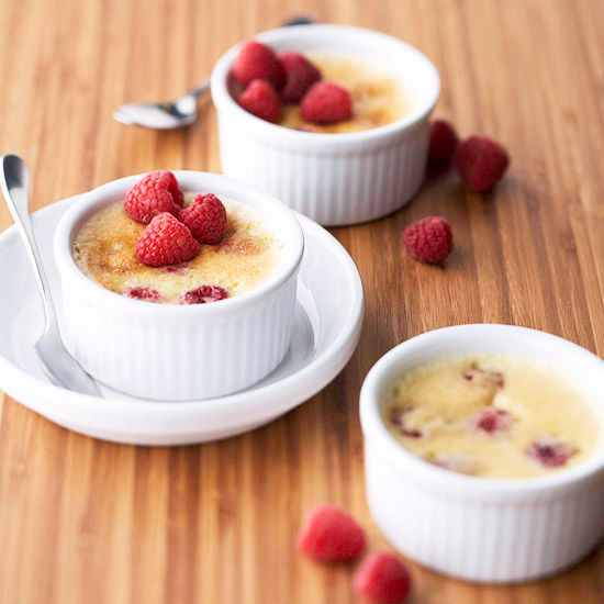 Basked raspberry custards Basked raspberry custards