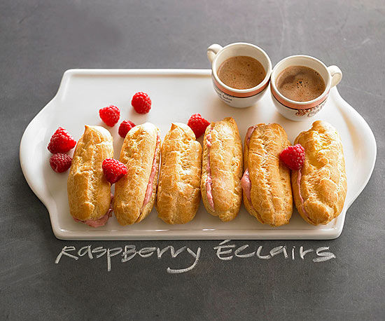 Raspberry eclairs